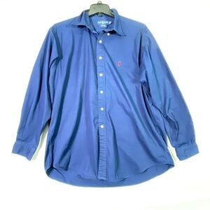 Ralph Lauren Button Down Blake Shirt Men's XL Navy Blue Long Sleeve 100% Cotton